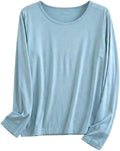 Pajama Tops for Women Modal Long Sleeve Sleep Shirt, Soft Solid Color Pajama Shirt, Regular Fit Lounge Top