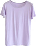 Sleep Shirts for Women - Pajama Tops for Women,Modal Round Neck Solid Color Pajamas Top