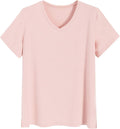 Women Viscose Sleep T-Shirt V-Neck Pajamas Top