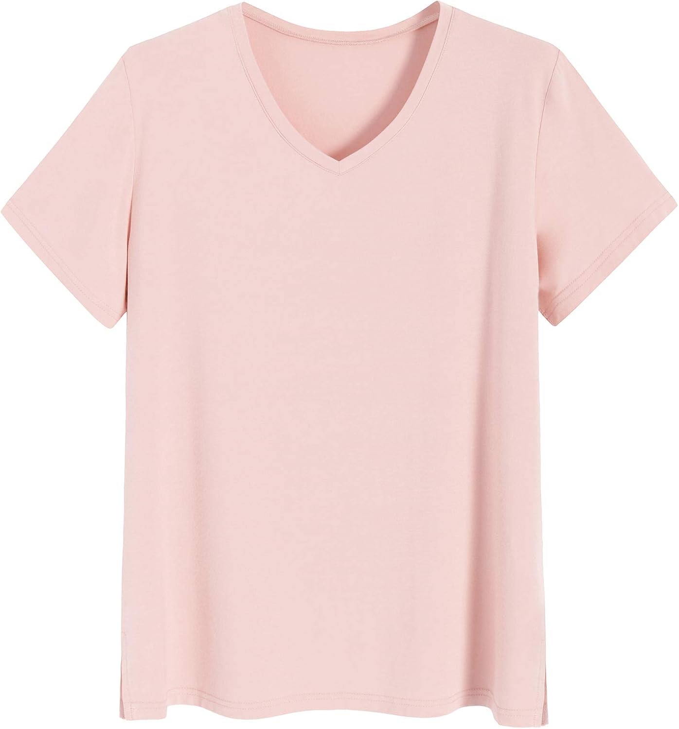 Women Viscose Sleep T-Shirt V-Neck Pajamas Top