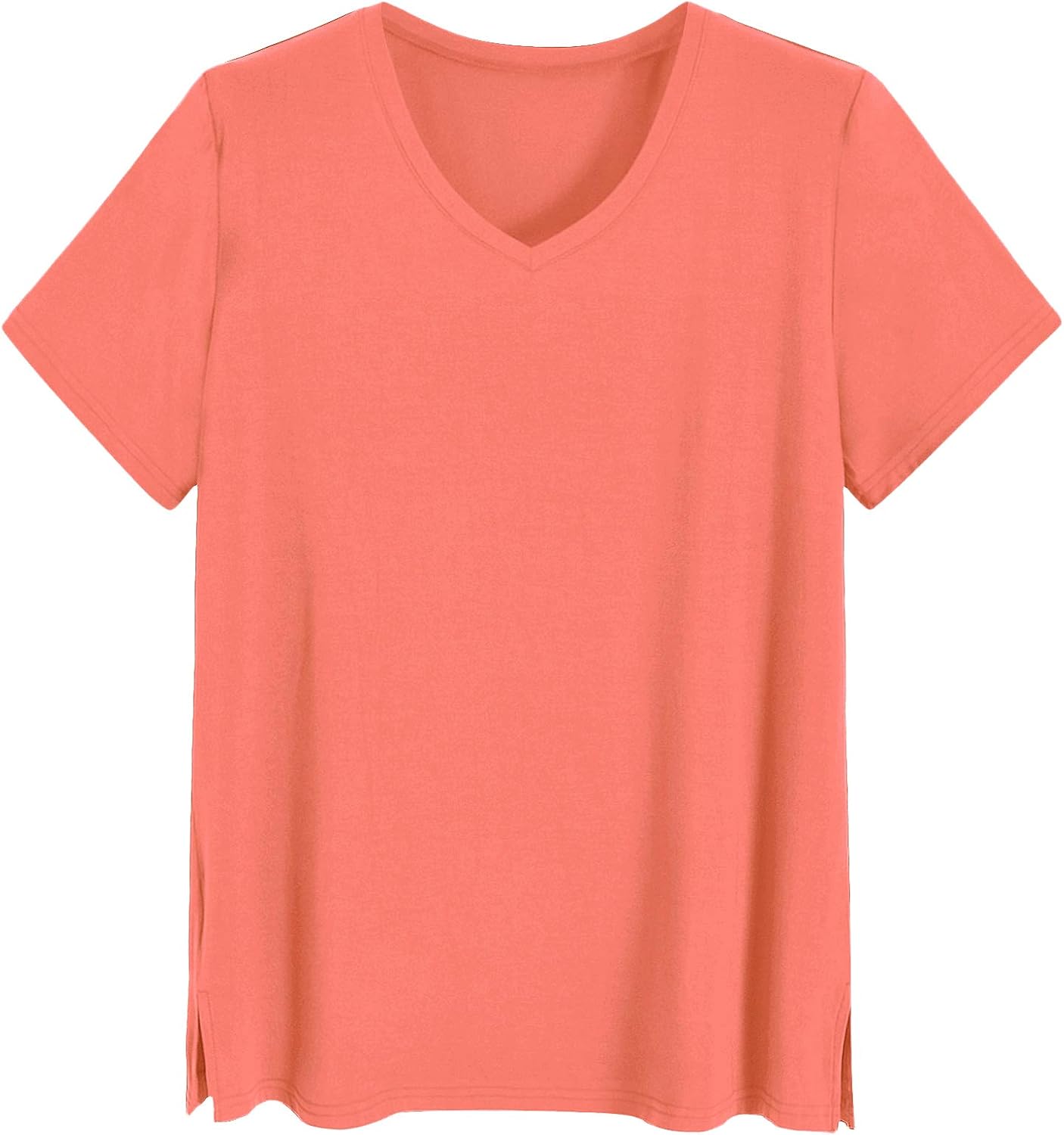 Women Viscose Sleep T-Shirt V-Neck Pajamas Top