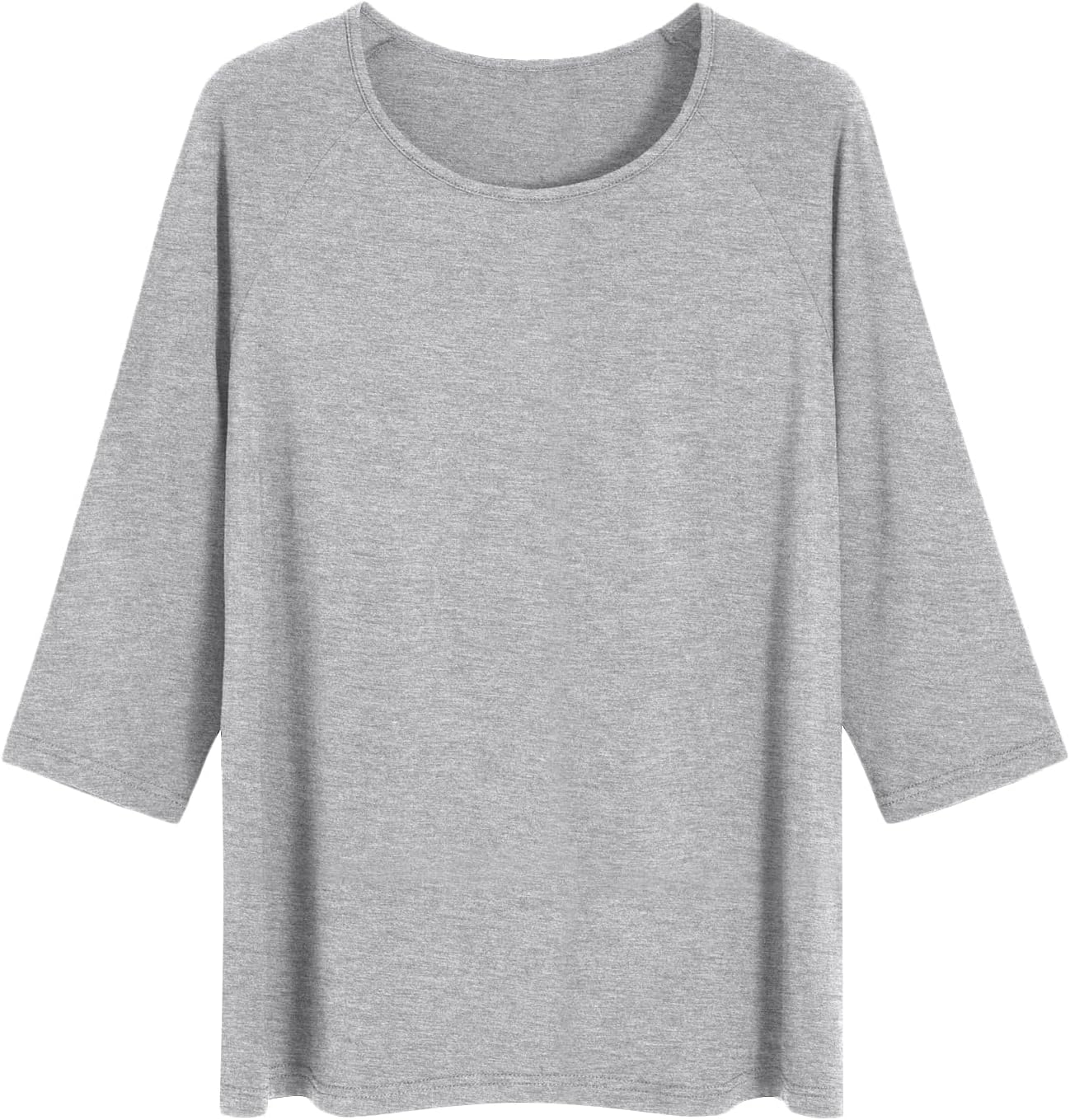 Women Viscose Pajama Tops Crewneck 3/4 Sleeves Sleep Tee