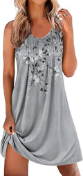 Nightgowns for Women Sleeveless Sleep Shirt Tank Night Gown V Neck Chemise Pleated Night Shirt Soft Sleep Dress