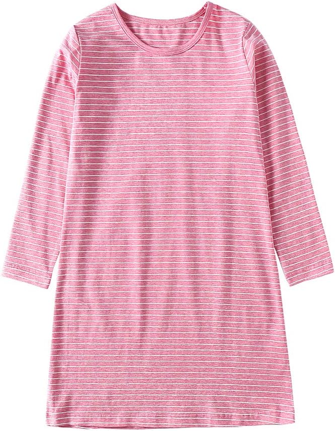 Girl's Stripes Nightgowns Cotton Sleep Shirts Sleepwear Princess Nightdress