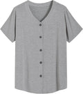 Women Bamboo Viscose Pajama Top Button Up Sleep Shirt